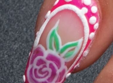 Artistic Summer Rose Nail Art